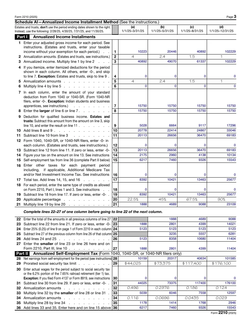 Schedule AI, sample page